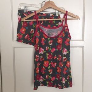 Xhilarition floral pajama set - PJ tank and shorts